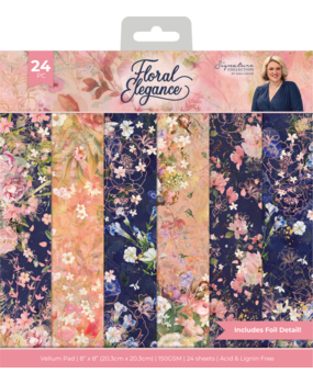 Crafter's Companion Floral Elegance 8x8 Inch Vellum Pad (S-FE-VELPAD8) Crafter's Companion Floral Elegance 8x8 Inch Vellum Pad (S-FE-VELPAD8)