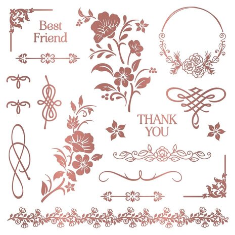 Crafter's Companion Floral Elegance 8x8 Inch Foil Transfers (S-FE-FOILTR8) Crafter's Companion Floral Elegance 8x8 Inch Foil Transfers (S-FE-FOILTR8)