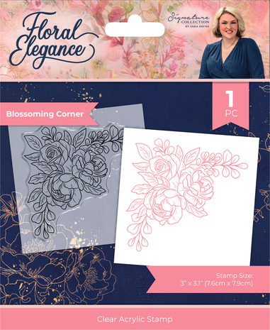 Crafter's Companion Floral Elegance Clear Stamp Blossoming Corner (S-FE-CA-ST-BLCO)