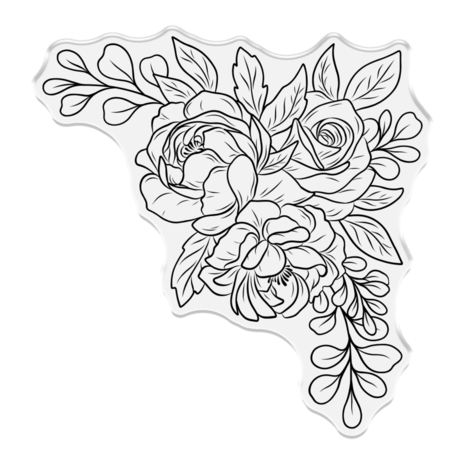 Crafter's Companion Floral Elegance Clear Stamp Blossoming Corner (S-FE-CA-ST-BLCO)