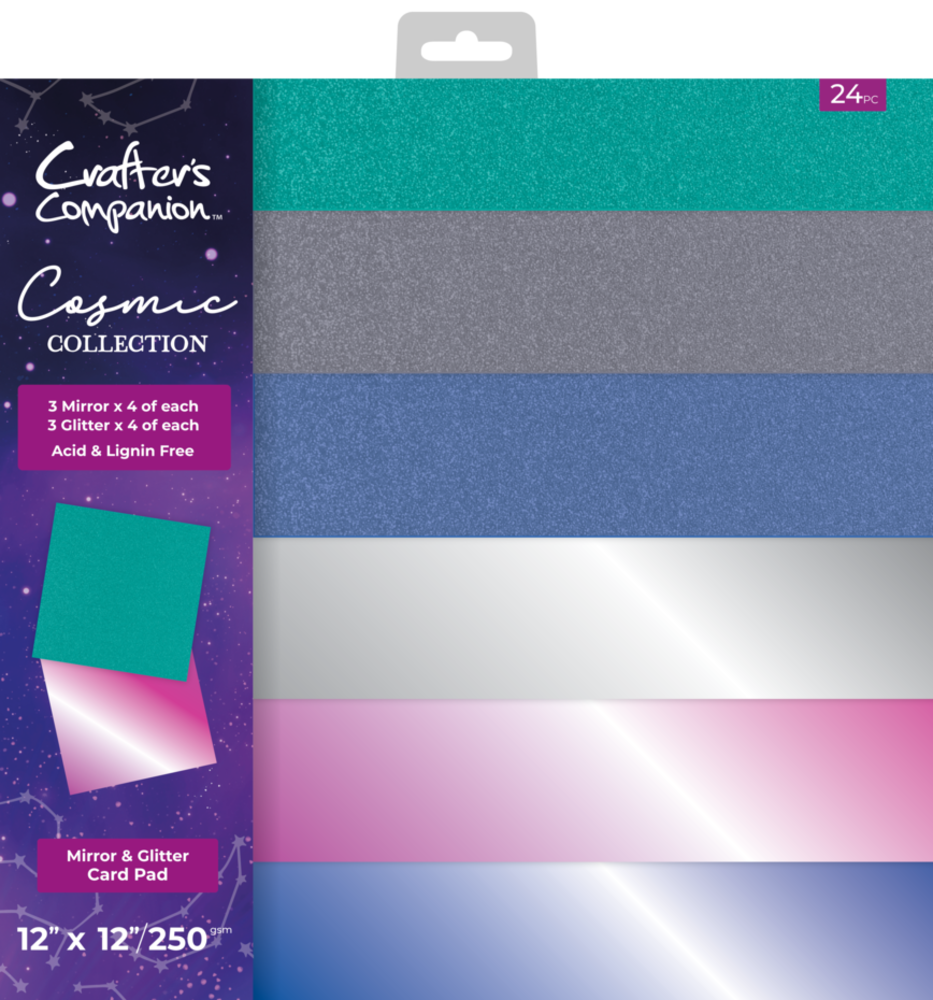 Crafter's Companion Cosmic Collection 12x12 Inch Mirror & Glitter Card Pad (COS-MGP12) Crafter's Companion Cosmic Collection 12x12 Inch Mirror & Glitter Card Pad (COS-MGP12)