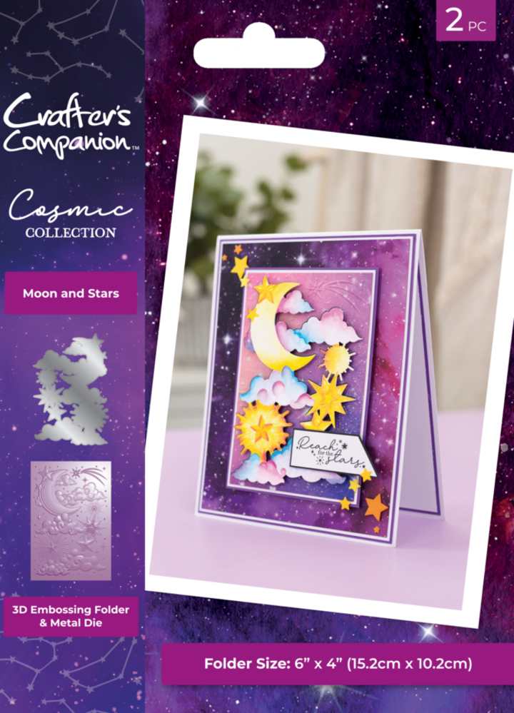 Crafter's Companion Cosmic Collection 3D Embossing Folder & Die Moon and Stars (COS-3DEF4-MD-MAS) Crafter's Companion Cosmic Collection 3D Embossing Folder & Die Moon and Stars (COS-3DEF4-MD-MAS)