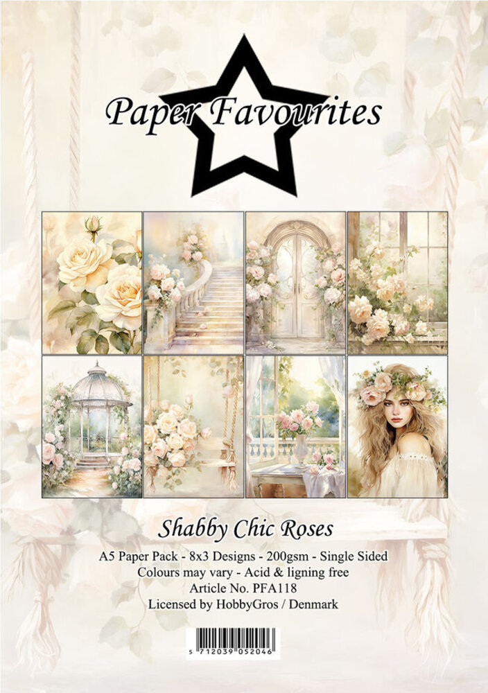 Paper Favourites Shabby Chic Roses A5 Paper Pack (PFA118)