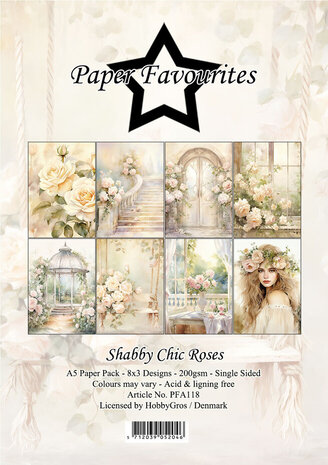 Paper Favourites Shabby Chic Roses A5 Paper Pack (PFA118)