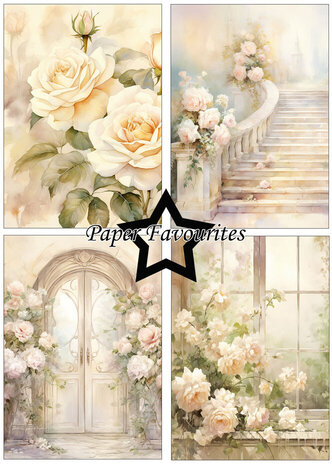 Paper Favourites Shabby Chic Roses A5 Paper Pack (PFA118)
