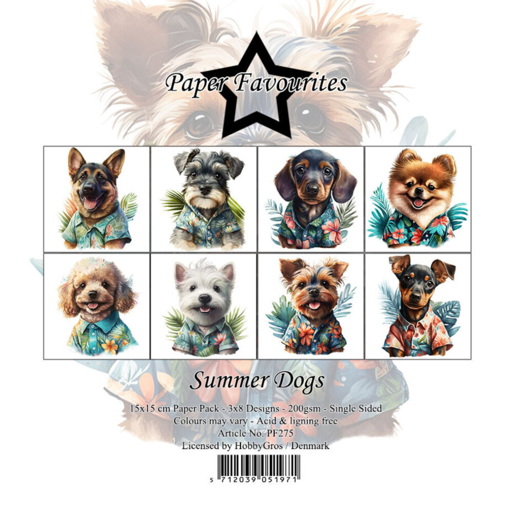 Paper Favourites Summer Dogs 6x6 Inch Paper Pack (PF275)