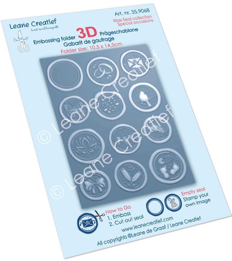 Leane Creatief Wax Seals: Special Occasions 3D Embossing Folder (35.9068) Leane Creatief Wax Seals: Special Occasions 3D Embossing Folder (35.9068)