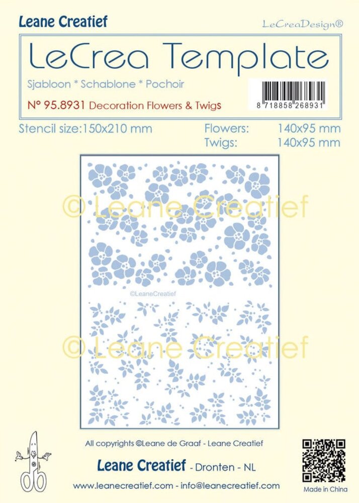 Leane Creatief Masking Stencil Flowers & Twigs (95.8931) Leane Creatief Masking Stencil Flowers & Twigs (95.8931)