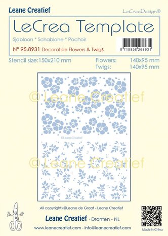 Leane Creatief Masking Stencil Flowers & Twigs (95.8931) Leane Creatief Masking Stencil Flowers & Twigs (95.8931)