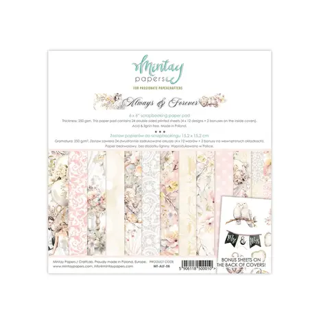 Mintay Always & Forever 6x6 Inch Scrapbooking Paper Pad (MT-ALF-08) Mintay Always & Forever 6x6 Inch Scrapbooking Paper Pad (MT-ALF-08)