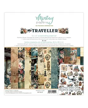 Mintay Traveller 12x12 Inch Scrapbooking Paper Set (MT-TVR-07)