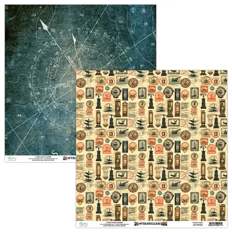 Mintay Traveller 12x12 Inch Scrapbooking Paper Set (MT-TVR-07)