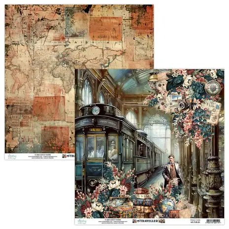 Mintay Traveller 12x12 Inch Scrapbooking Paper Set (MT-TVR-07)