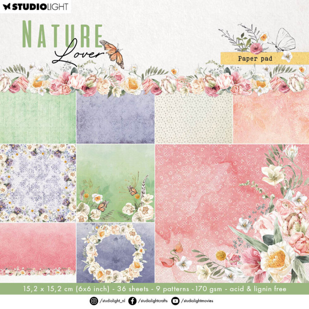Studio Light Nature Lover 6x6 Inch Paper Pad (SL-NL-DPP148) - Paperpads.nl