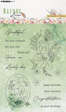Studio Light Nature Lover Clear Stamps Sentiments & Florals (SL-NL-STAMP593)