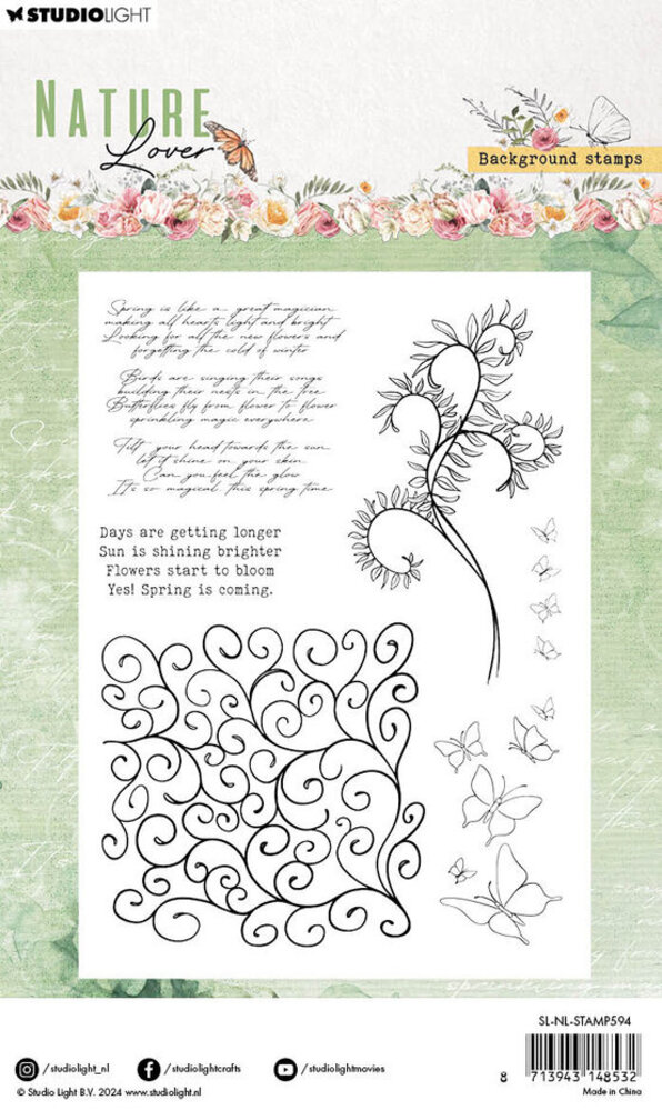 Studio Light Nature Lover Clear Stamps Background Stamps (SL-NL-STAMP594)