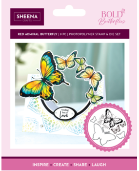 Sheena Bold Butterflies Stamp & Die Red Admiral Butterfly (SD-BB-STD-RED) Sheena Bold Butterflies Stamp & Die Red Admiral Butterfly (SD-BB-STD-RED)