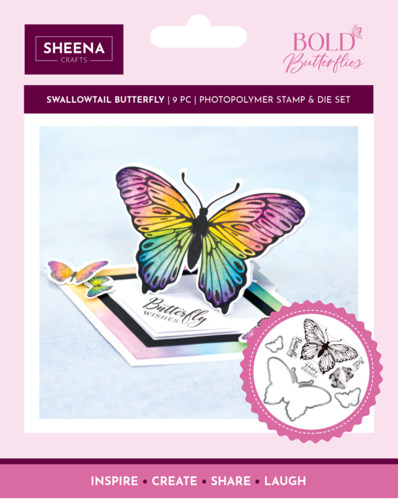 Sheena Bold Butterflies Stamp & Die Swallowtail Butterfly (SD-BB-STD-SWA) Sheena Bold Butterflies Stamp & Die Swallowtail Butterfly (SD-BB-STD-SWA)