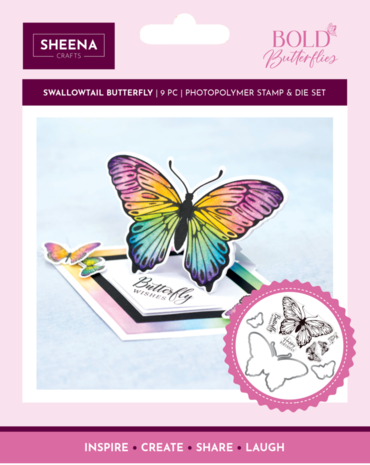 Sheena Bold Butterflies Stamp & Die Swallowtail Butterfly (SD-BB-STD-SWA) Sheena Bold Butterflies Stamp & Die Swallowtail Butterfly (SD-BB-STD-SWA)