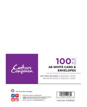 Crafter's Companion Card & Envelopes A6 White (100pcs) (CC-WCBEN-A6) Crafter's Companion Card & Envelopes A6 White (100pcs) (CC-WCBEN-A6)