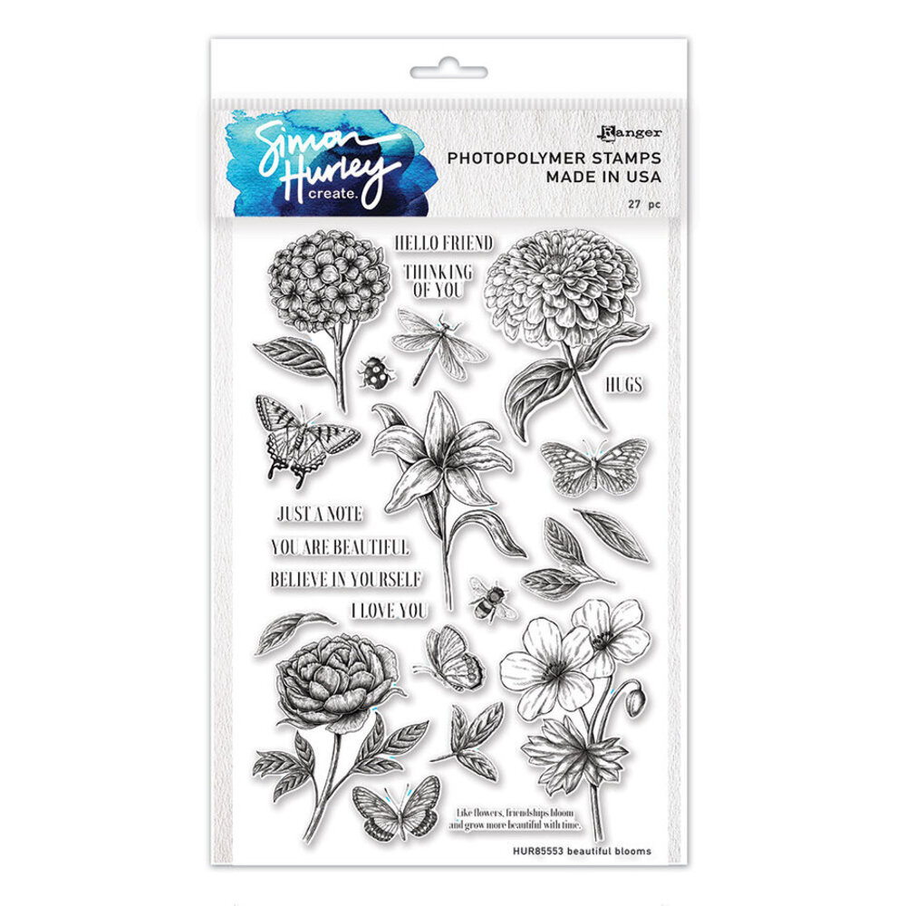 Simon Hurley Create Beautiful Blooms Clear Stamps (HUR85553)
