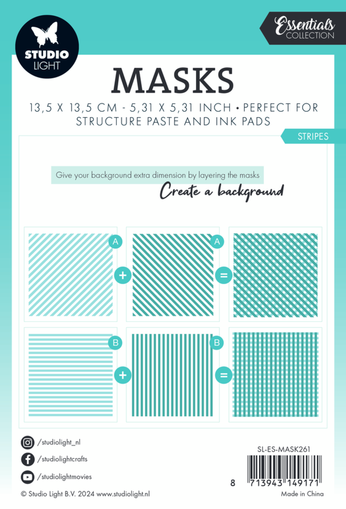 Studio Light Essentials Stripes Masking Stencil (SL-ES-MASK261)