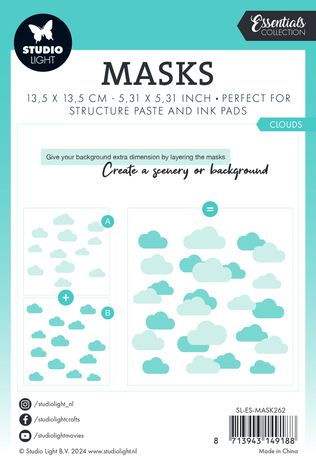 Studio Light Essentials Clouds Masking Stencil (SL-ES-MASK262) Studio Light Essentials Clouds Masking Stencil (SL-ES-MASK262)