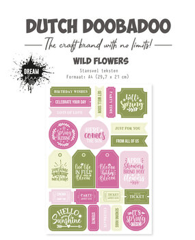 Dutch Doobadoo Dream Plan Do Wild Flower A4 Die Cut Sheet Texts (474.007.028)*
