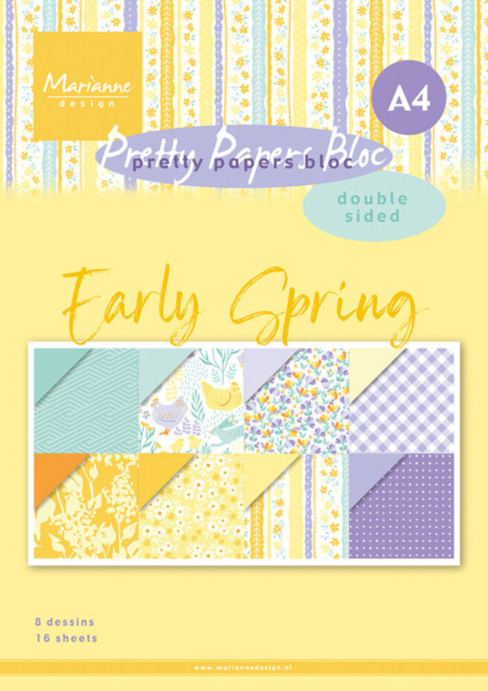 Marianne Design Early Spring A4 Pretty Papers Bloc (PK9186) Marianne Design Early Spring A4 Pretty Papers Bloc (PK9186)