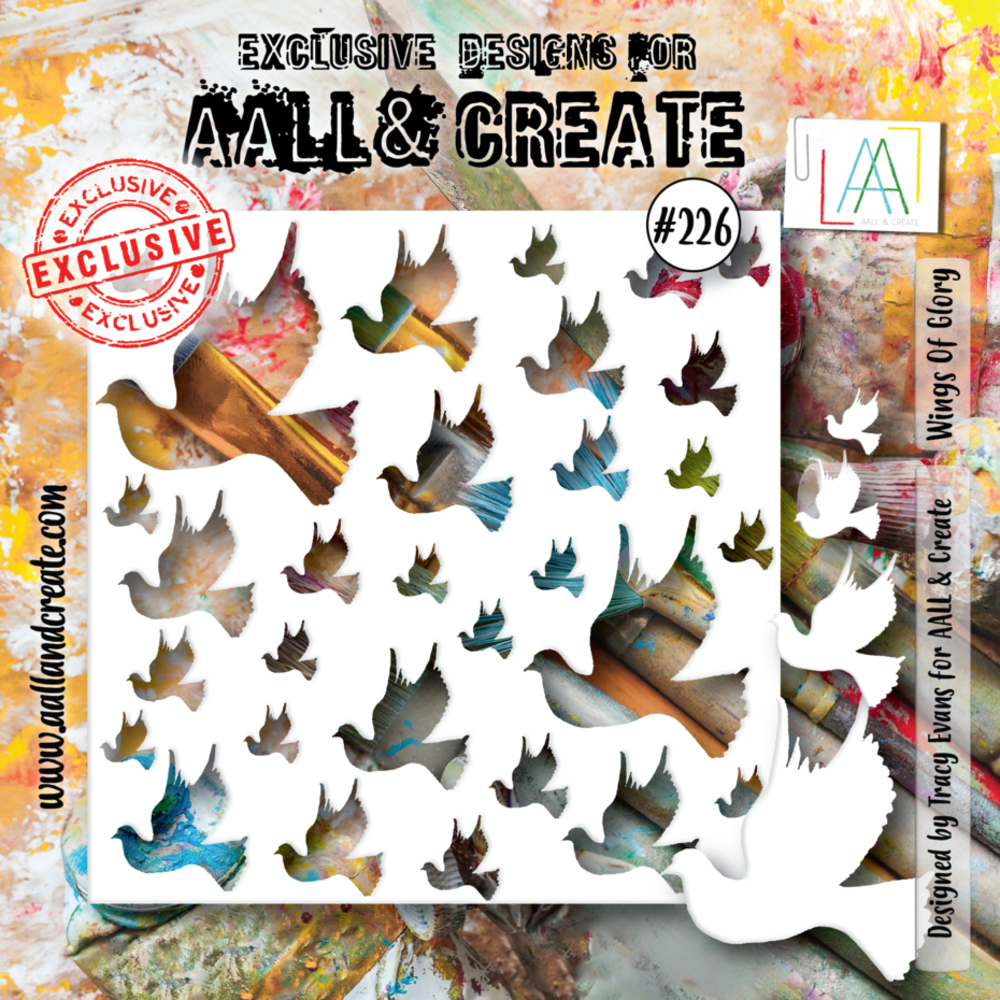 AALL and Create Masking Stencil 6x6 Inch Wings Of Glory (AALL-PC-226) AALL and Create Masking Stencil 6x6 Inch Wings Of Glory (AALL-PC-226)