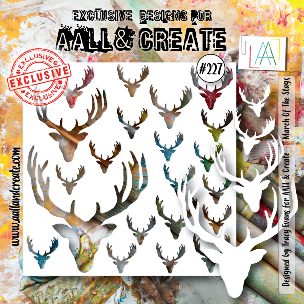 AALL and Create Masking Stencil 6x6 Inch March Of The Stags (AALL-PC-227) AALL and Create Masking Stencil 6x6 Inch March Of The Stags (AALL-PC-227)