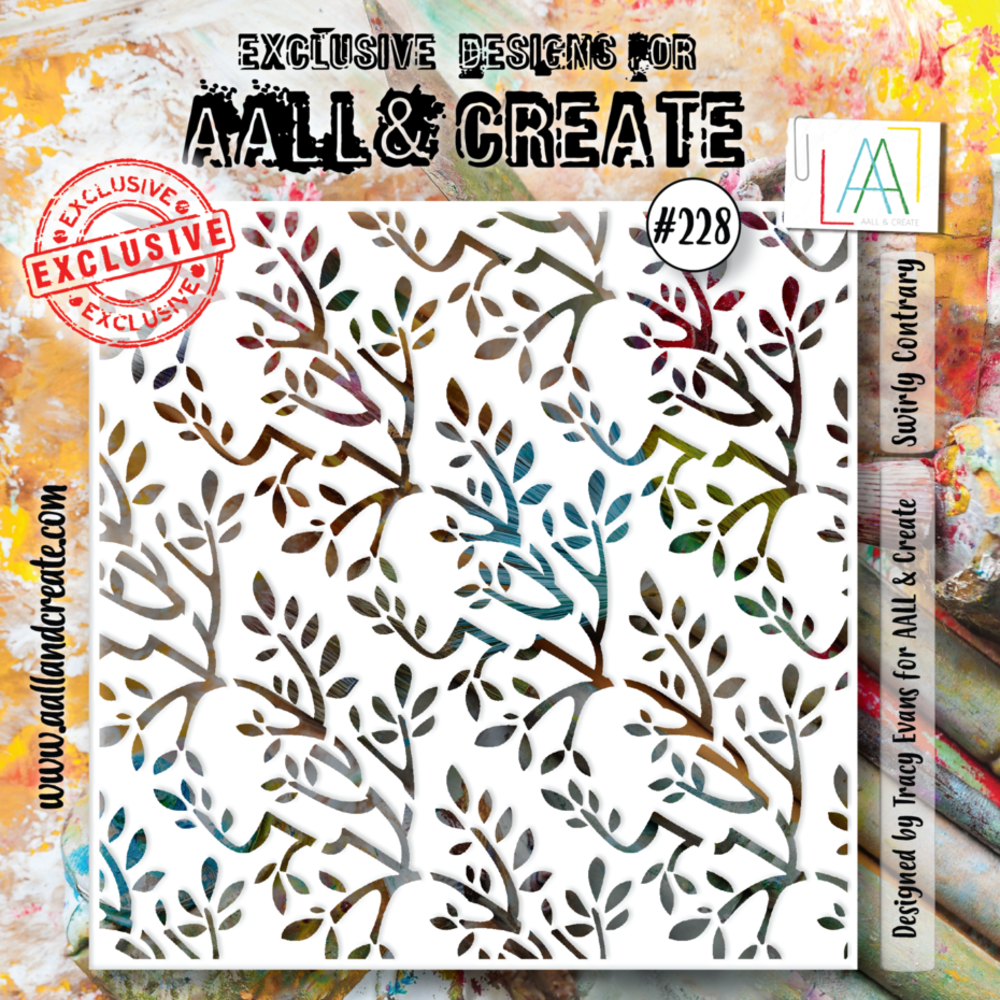 AALL and Create Masking Stencil 6x6 Inch Swirly Contrary (AALL-PC-228) AALL and Create Masking Stencil 6x6 Inch Swirly Contrary (AALL-PC-228)