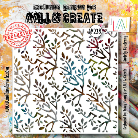 AALL and Create Masking Stencil 6x6 Inch Swirly Contrary (AALL-PC-228) AALL and Create Masking Stencil 6x6 Inch Swirly Contrary (AALL-PC-228)
