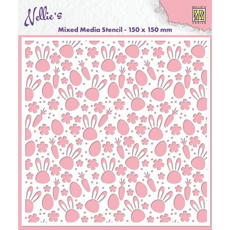 Nellie Snellen Bunny's Carrots Masking Stencil (MMS4K-062) Nellie Snellen Bunny's Carrots Masking Stencil (MMS4K-062)
