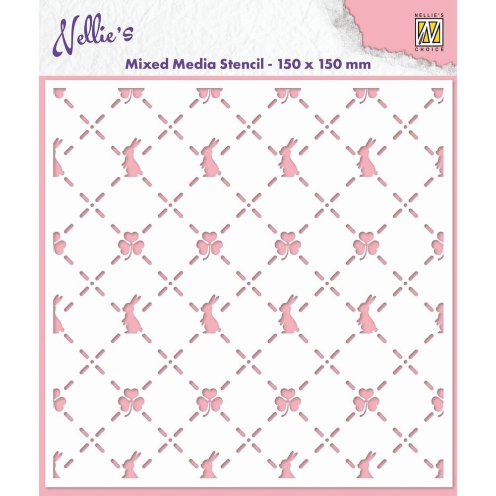 Nellie Snellen Bunny's and Clovers Masking Stencil (MMS4K-063)