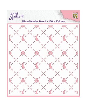 Nellie Snellen Bunny's and Clovers Masking Stencil (MMS4K-063) Nellie Snellen Bunny's and Clovers Masking Stencil (MMS4K-063)