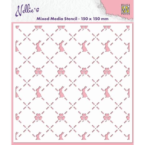 Nellie Snellen Bunny's and Clovers Masking Stencil (MMS4K-063)