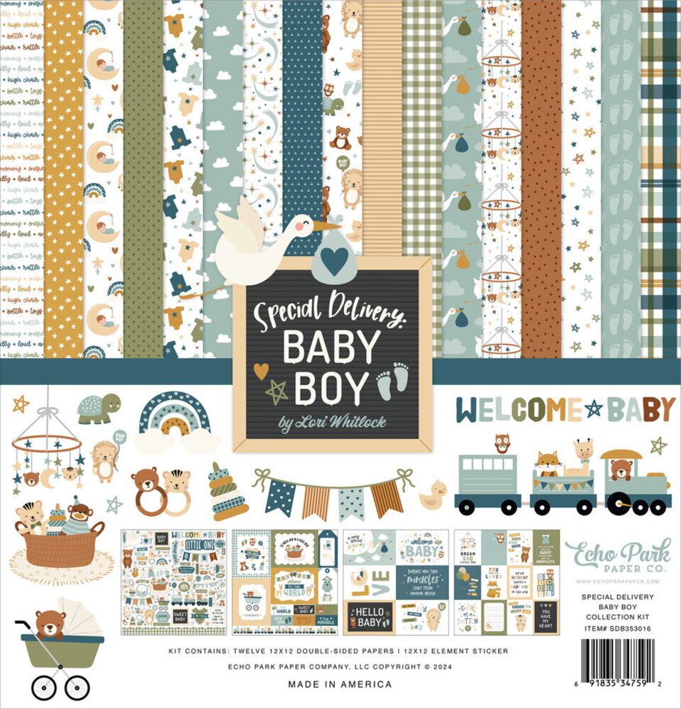 Echo Park Special Delivery Baby Boy 12x12 Inch Mega Bundle (SDB353050)