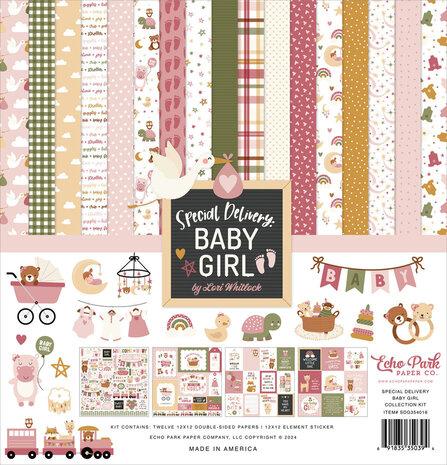 Echo Park Special Delivery Baby Girl 12x12 Inch Mega Bundle (SDG354050)