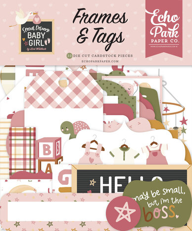 Echo Park Special Delivery Baby Girl Ephemera Frames & Tags (SDG354025)