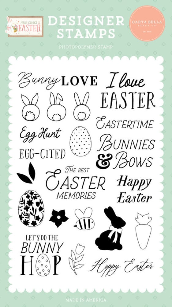 Carta Bella Here Comes Easter Bunny Hop Clear Stamps (CBHCE351045)