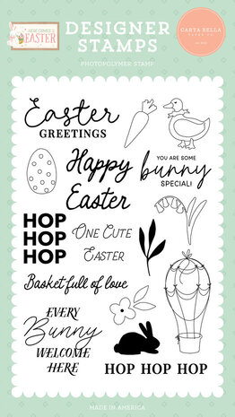 Carta Bella Here Comes Easter Basket Full Of Love Clear Stamps (CBHCE351046)