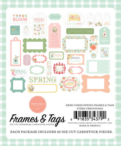 Carta Bella Here Comes Spring Ephemera Frames & Tags (CBHCS352025) Carta Bella Here Comes Spring Ephemera Frames & Tags (CBHCS352025)
