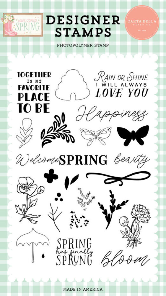 Carta Bella Here Comes Spring Rain Or Shine Clear Stamps (CBHCS352043) Carta Bella Here Comes Spring Rain Or Shine Clear Stamps (CBHCS352043)