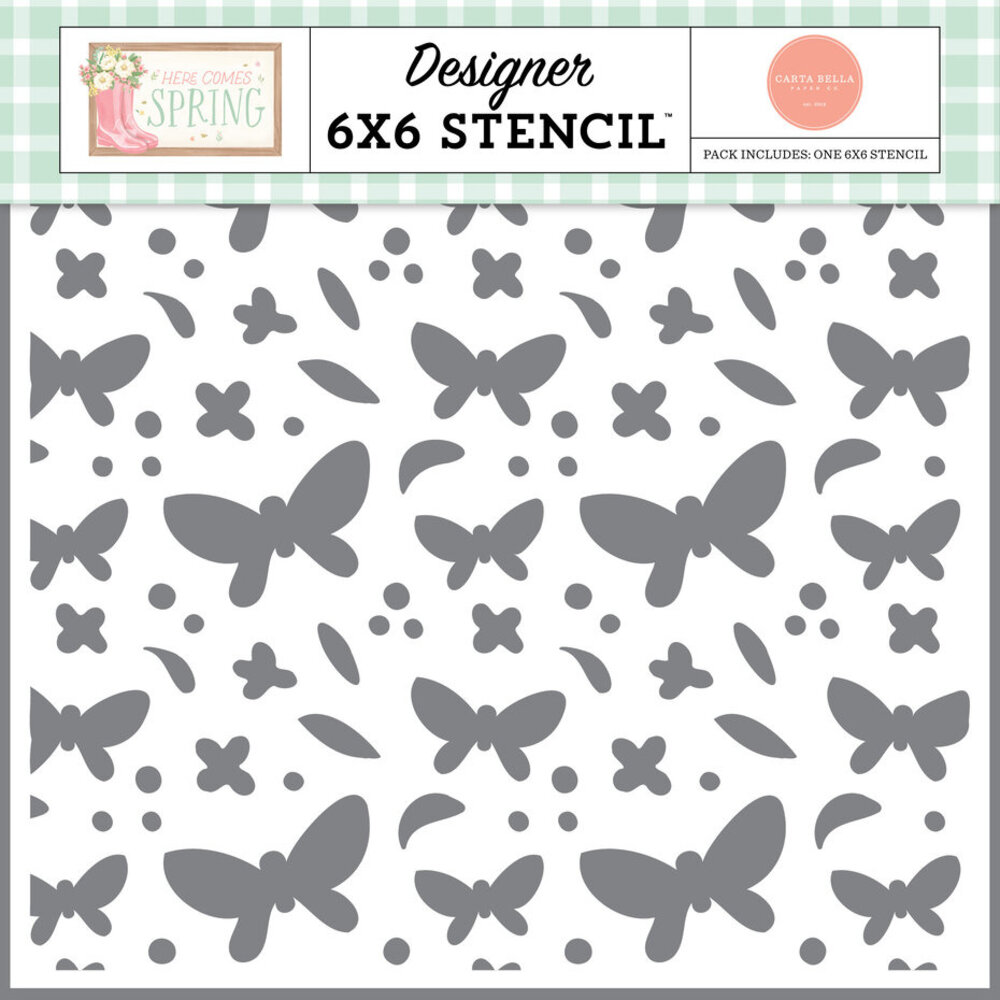 Carta Bella Here Comes Spring Friendly Butterfly Skies Stencil (CBHCS352034) Carta Bella Here Comes Spring Friendly Butterfly Skies Stencil (CBHCS352034)