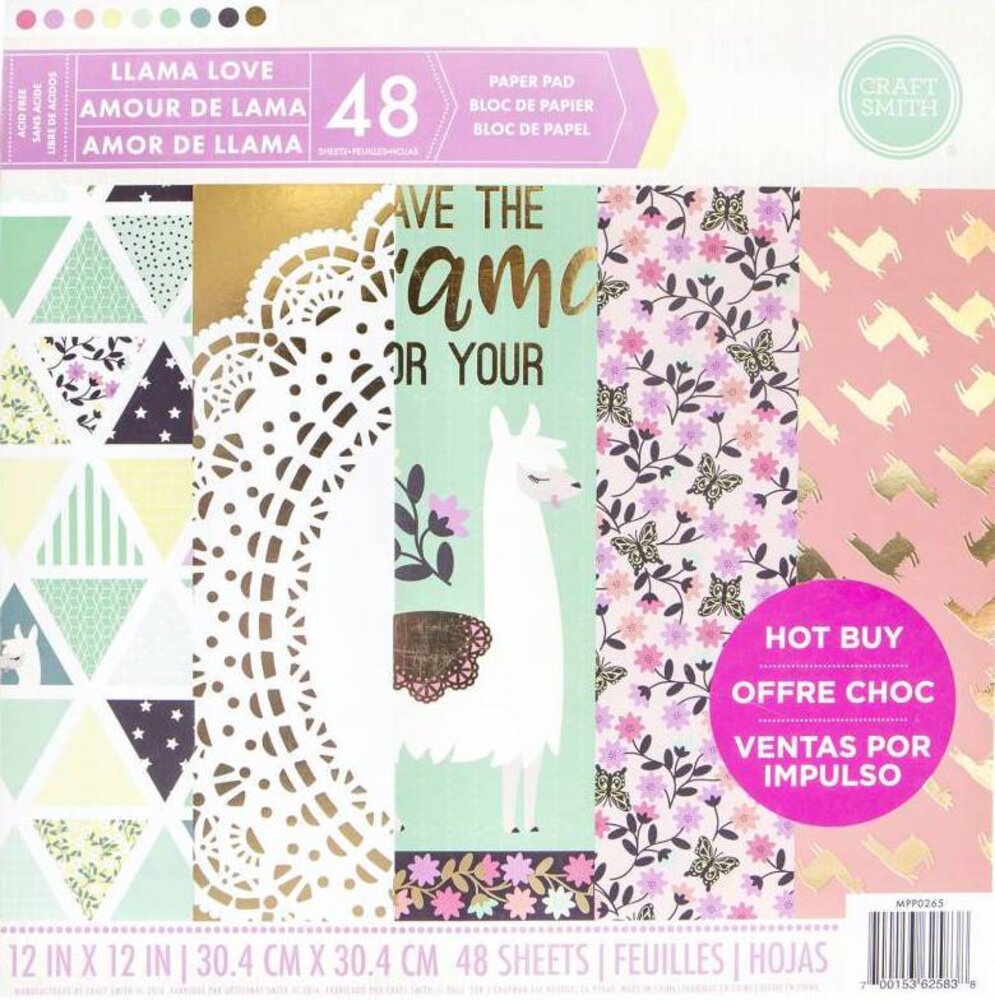 Craft Smith Llama Love 12x12 Inch Paper Pad (MPP0265)