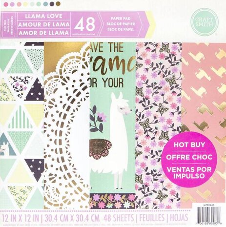 Craft Smith Llama Love 12x12 Inch Paper Pad (MPP0265)