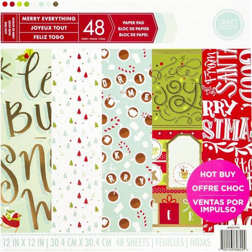 Craft Smith Merry Everything 12x12 Inch Paper Pad (MSE2193)