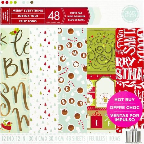 Craft Smith Merry Everything 12x12 Inch Paper Pad (MSE2193)