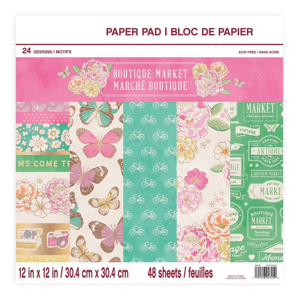 Craft Smith Boutique Market 12x12 Inch Paper Pad (MSE4311)